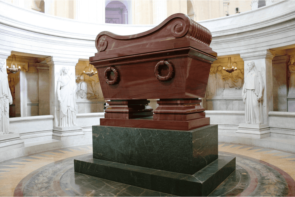 Image of Napoleon Bonaparte's tomb at Les Invalides in Paris, France.