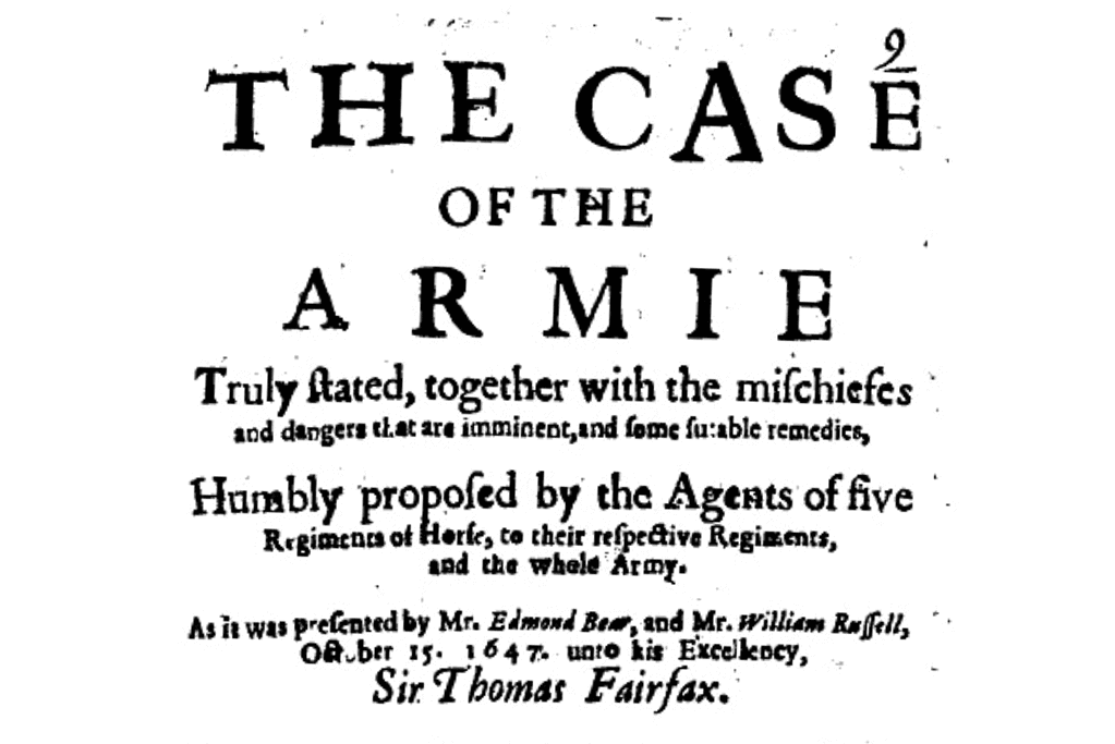 Image of a 1647 pamphlet discussing the formation of the New Model Army.
