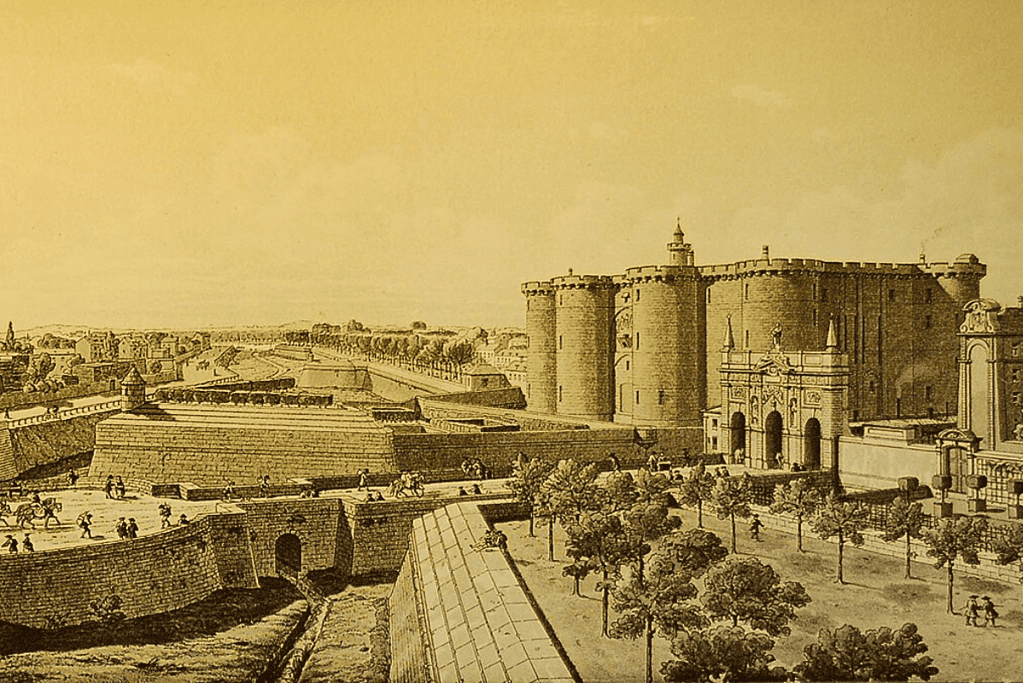 fall-of-the-bastille-defenders-dilemma Image of the Bastille and the surrounding area in calmer times.