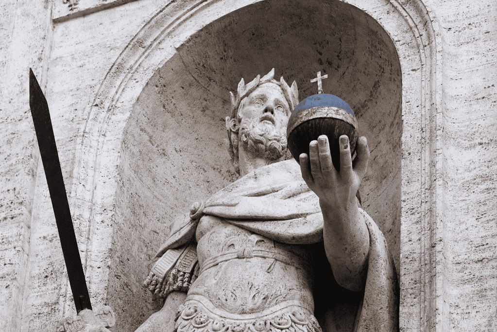 Image of a statue of Charlemagne, who was crowned on Christmas Day in the year 800 AD.