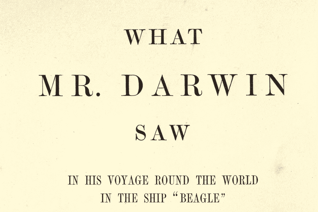 Image of the cover of a book published in 1880 chronicling Darwin's voyage of discovery on the Beagle.