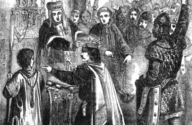 Image of the coronation of William the Conqueror for an article covering significant historical events on Christmas Day.