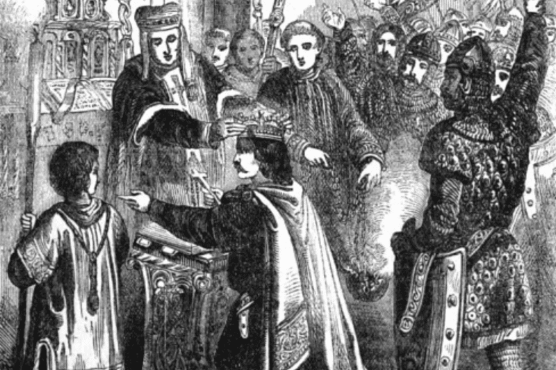 Image of the coronation of William the Conqueror for an article covering significant historical events on Christmas Day.