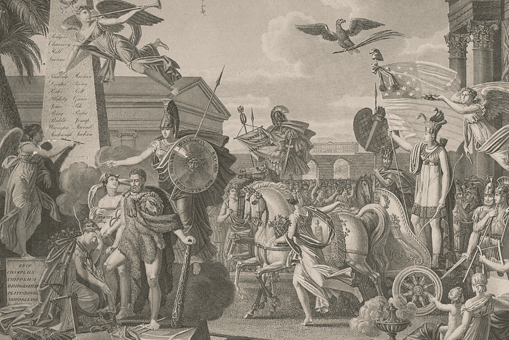 Image of artwork generated to commemorate the signing of the Treaty of Ghent for a blog post coverting significant historical events on Christmas Day.