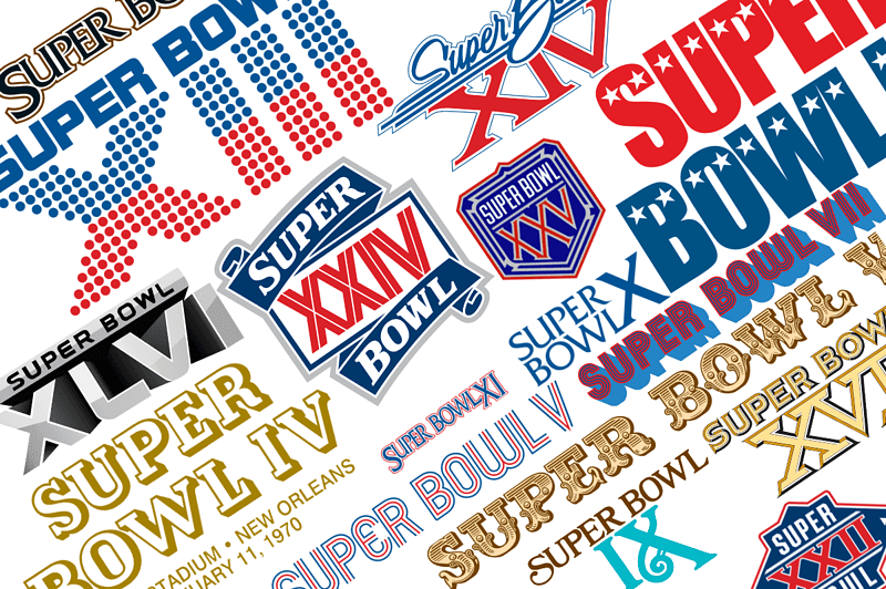Image of various Super Bowl logos for an article listing most Super Bowl winds by team.