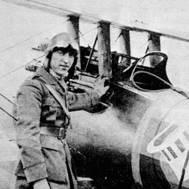 Image of American fighter pilot Eddie Rickenbacker for a blog post covering early pioneers of aviation.