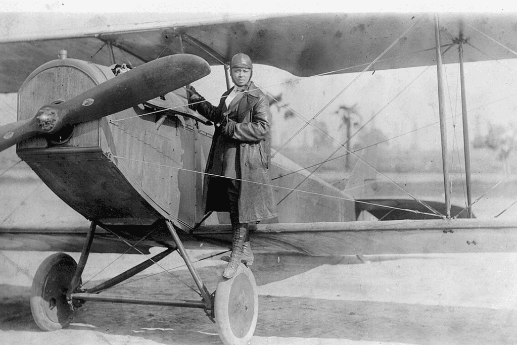 Bessie Coleman, the first African American woman to earn an international pilot's license, a trailblazing pioneer of aviation