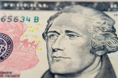 Image of Alexander Hamilton on the U.S. $10 bill for an article covering 10 interesting facts about Alexander Hamilton.