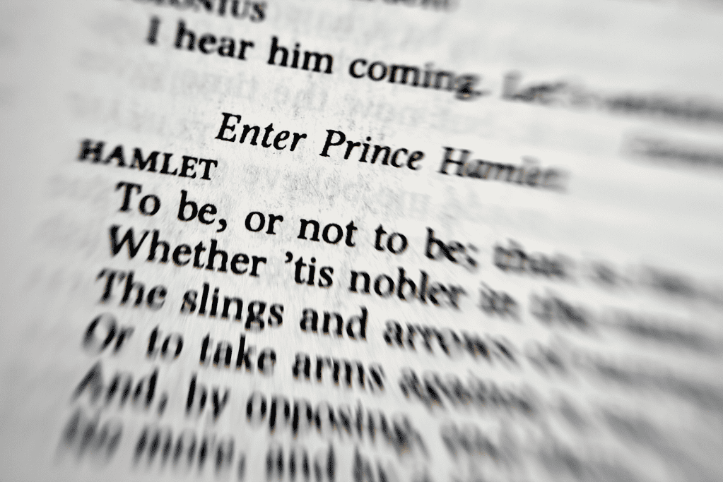 Image of a page from the play Hamlet.