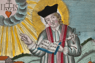 Image of an artist's rendition of St Valentine healing a leper for a blog post covering 10 intriguing facts about St Valentine.