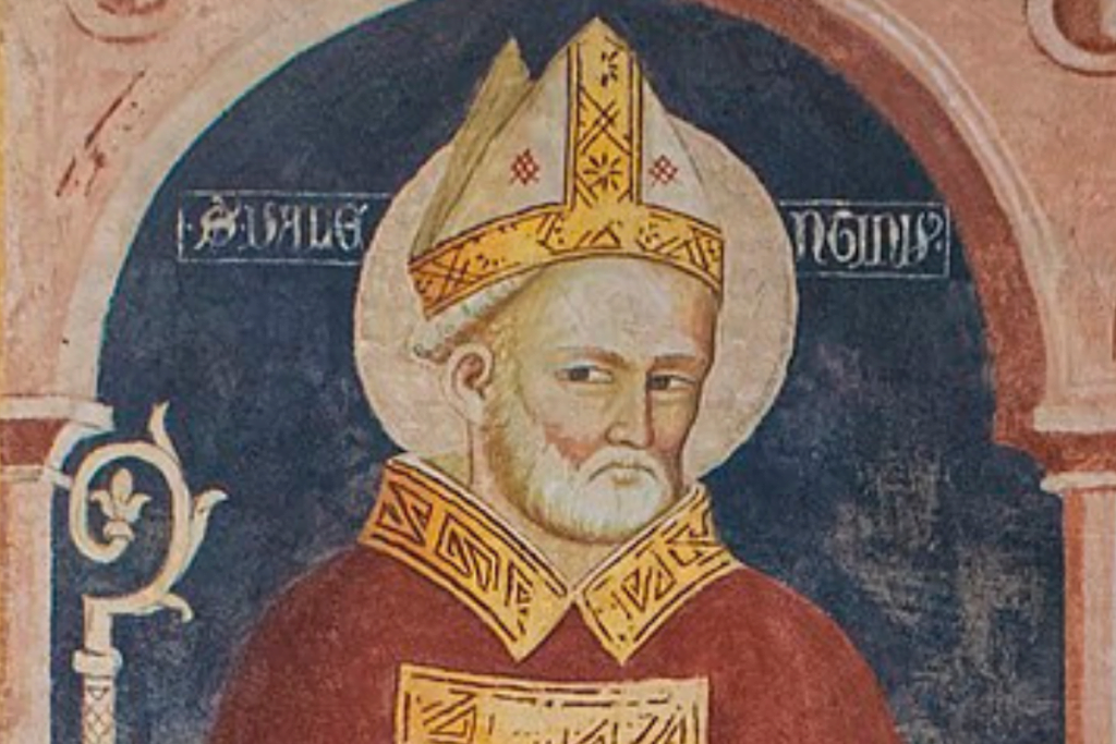 Image a painting of St Valentine for a blog post covering 10 intriguing facts about St Valentine.