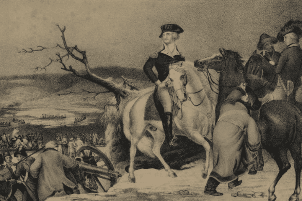 Image of General George Washington after crossing the Delaware.