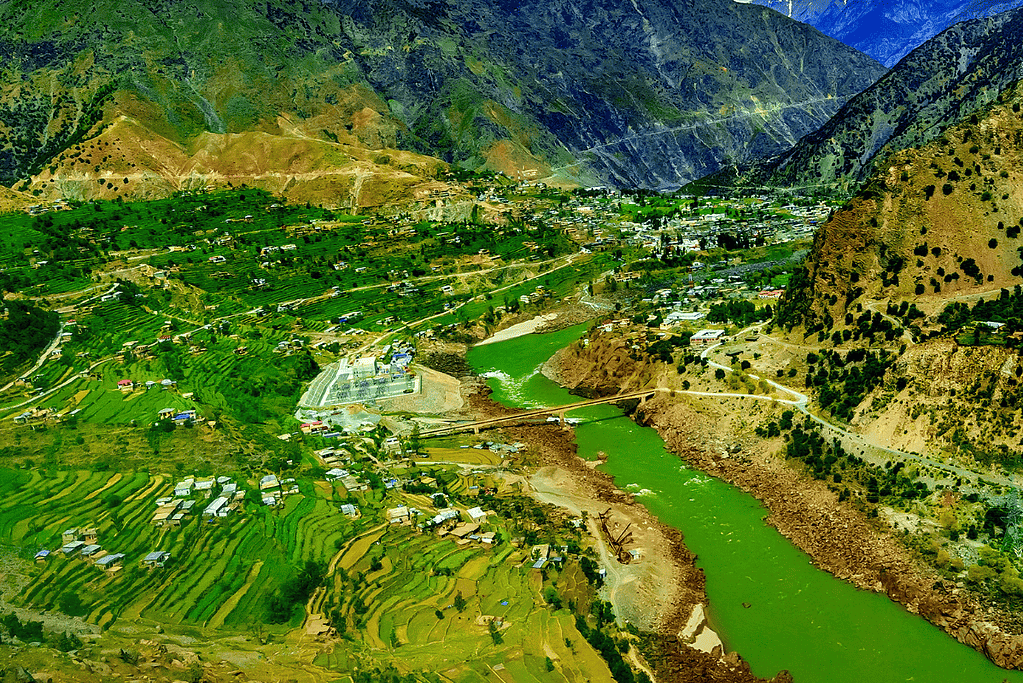 Image of the Indus river from the air