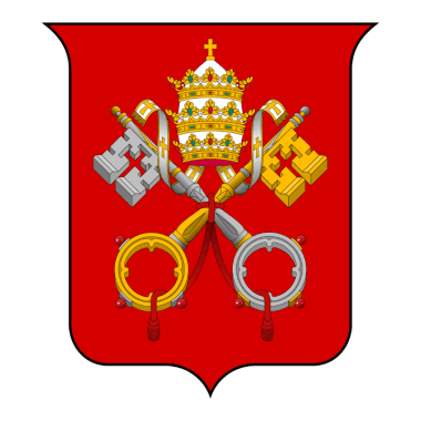 Image of the Holy See coat of arms for a blog post providing the list of popes throughout history.