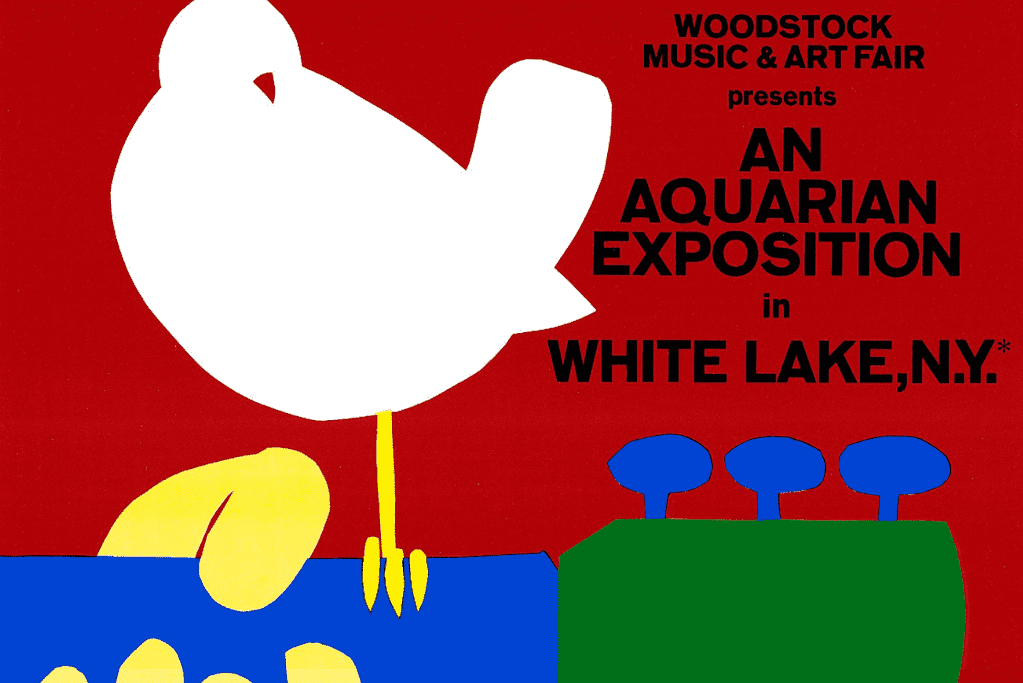 Image of a poster from the 1969 Woodstock music festival
