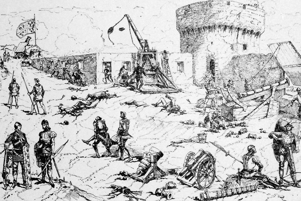 Image of French forces in battle during the Siege of Orleans.