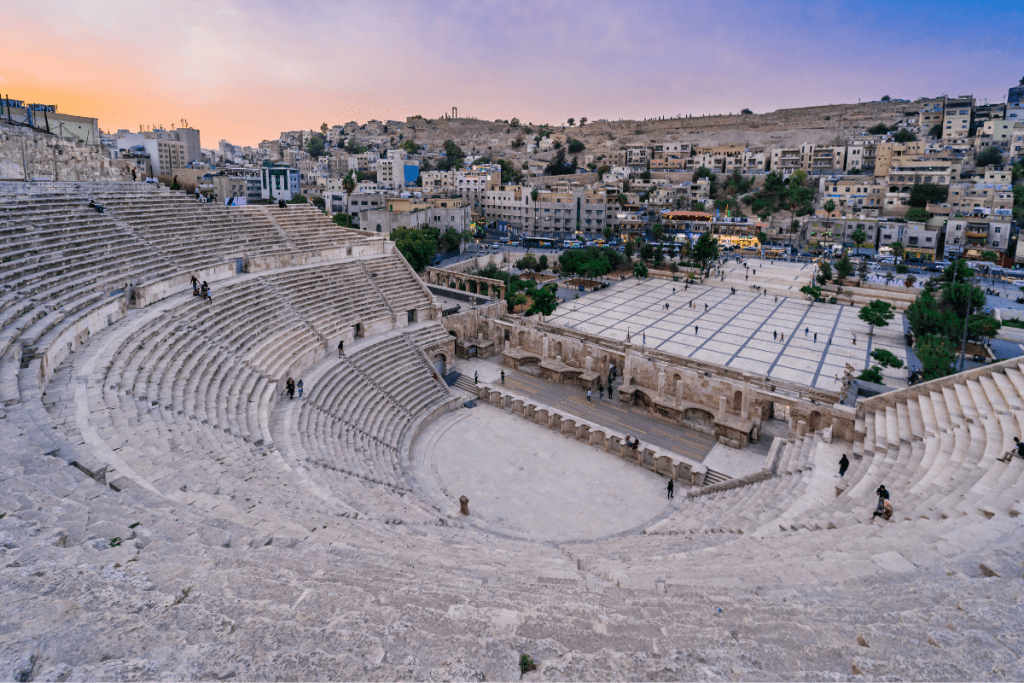 Image of a Roman Amphitheater in Amman, Jordan, built during the reign of Emperor Antonius Pius.