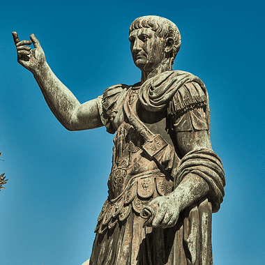 Image of a statue of Emperor Trajan for a blog post covering the 5 good emperors of Rome.