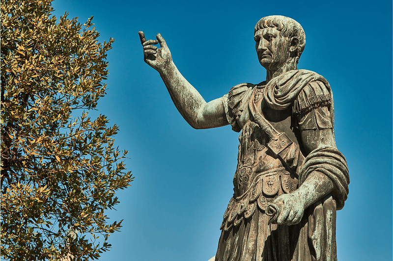 Image of a statue of Emperor Trajan for a blog post covering the 5 good emperors of Rome.