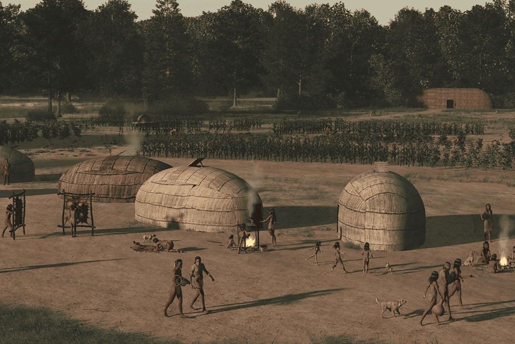 Image of the Powhatan settlement of Werowocomoco