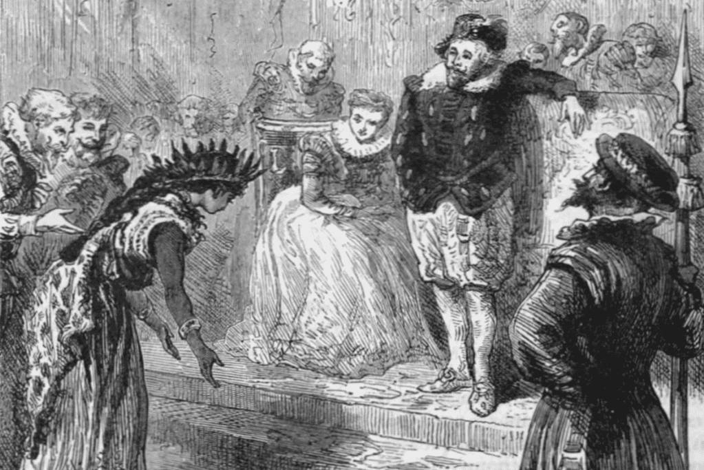 Image of Pocahontas in the English Court.