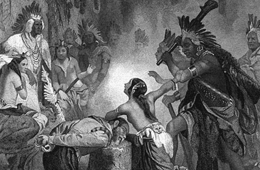 Image of Pocahontas saving John Smith for a blog post covering facts about Pocahontas.