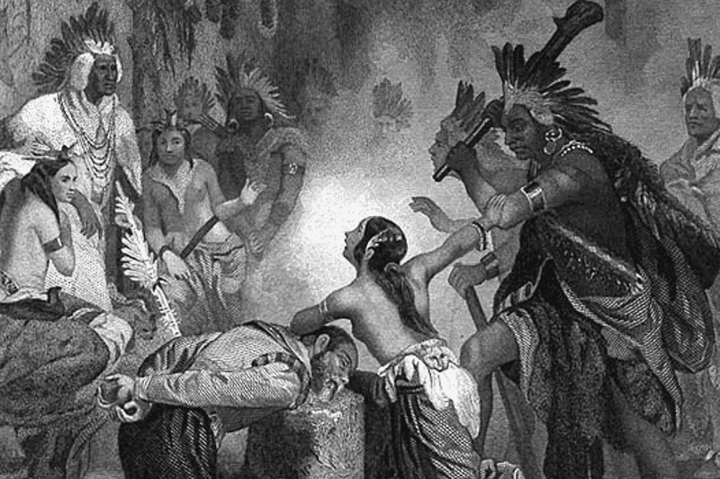 Image of Pocahontas saving John Smith for a blog post covering facts about Pocahontas.