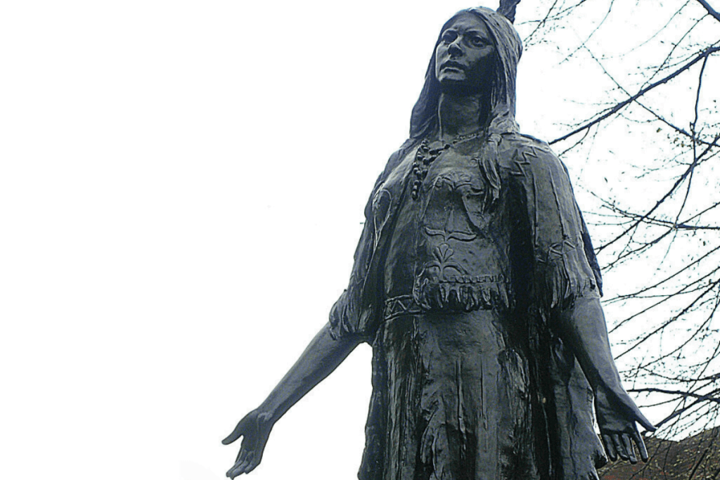 Image of a statue of Pocahontas in the Kent, England
