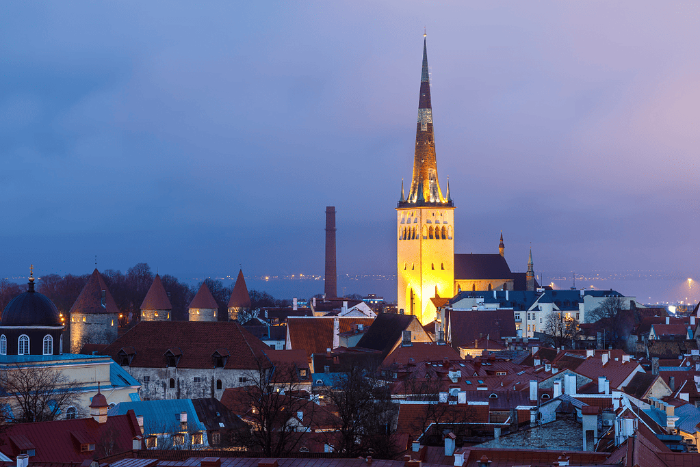Image of St. Olaf's Church in Tallin, Estonia