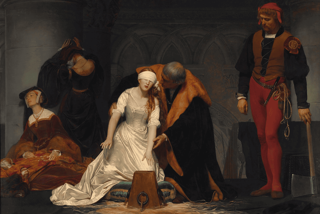 Image of Lady Jane Gray at her execution.