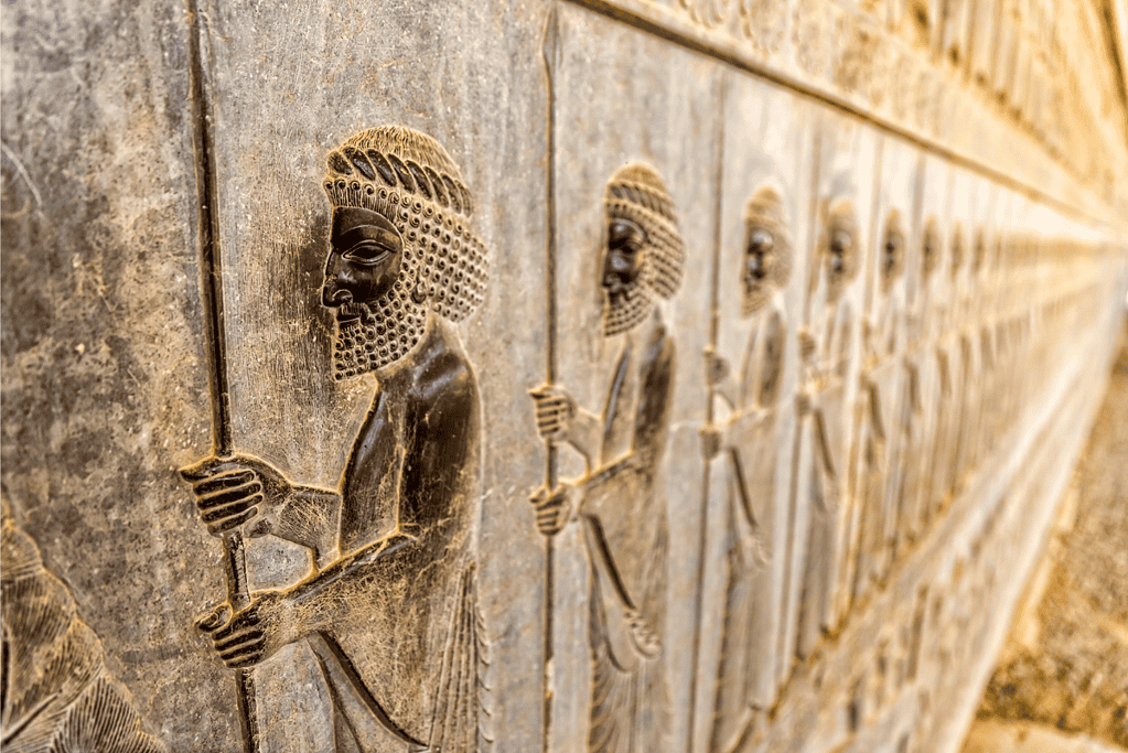 Image of a relief depicting Persian Immortals.