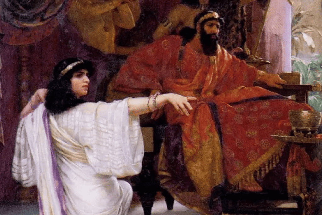 Image of King Xerxes of Persia in his court.