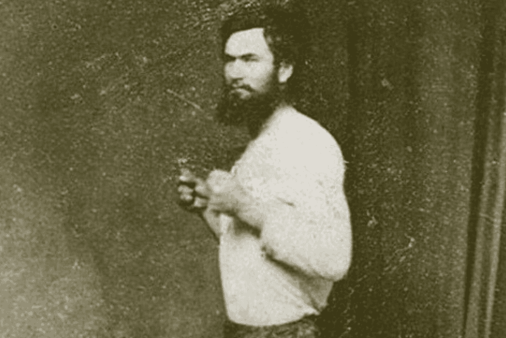 Image of the Australian outlaw, Ned Kelly, in his prizefighting days, for a blog post covering interesting facts about Ned Kelly
