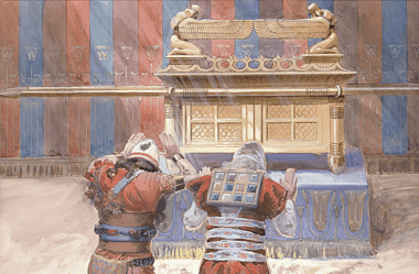 Image of worshippers praying before the ark of the covenant for a blog post covering facts about the ark of the covenant.