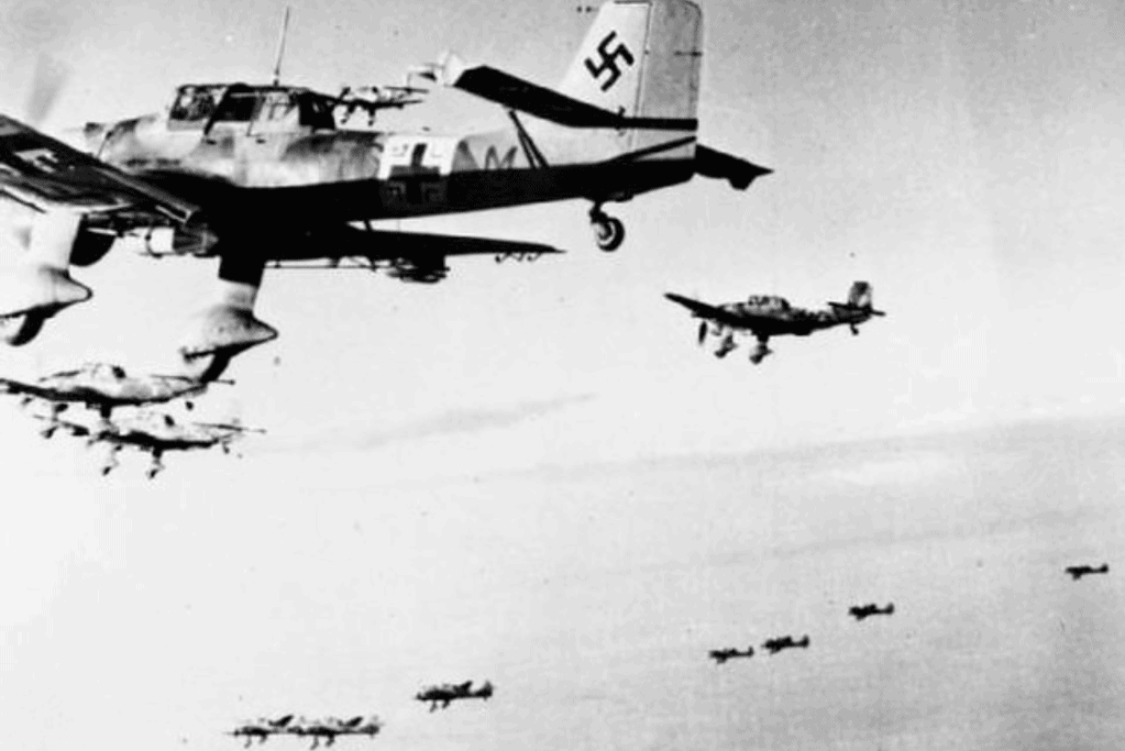 Image of German JU-87s (Stuka dive bombers) over Stalingrad