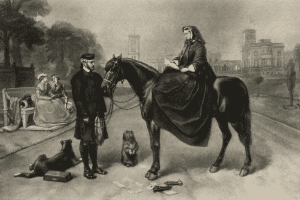 Image of Queen Victoria surrounded by animals.