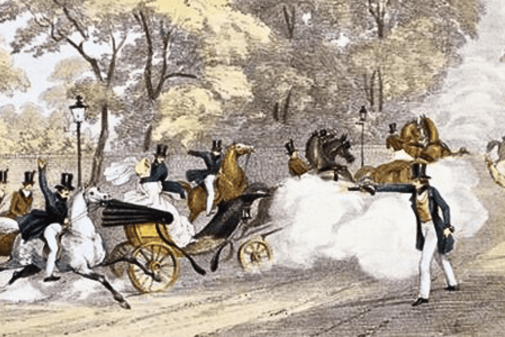 Image of one of the many assassination attempts on Queen Victoria.