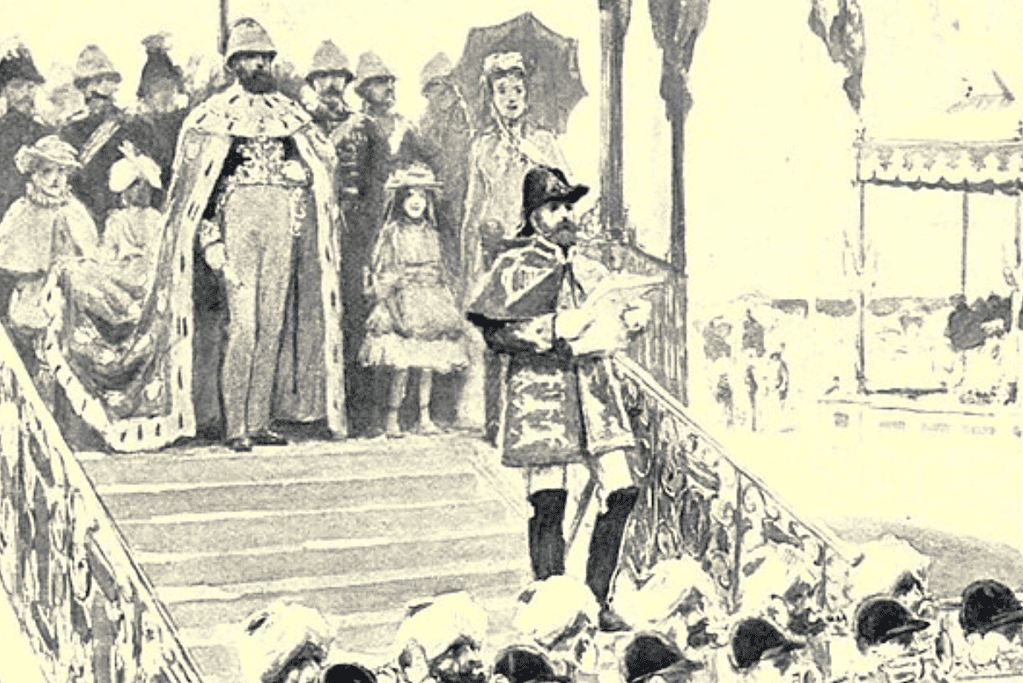 Image of an announcement that Queen Victoria has become the Empress of India.