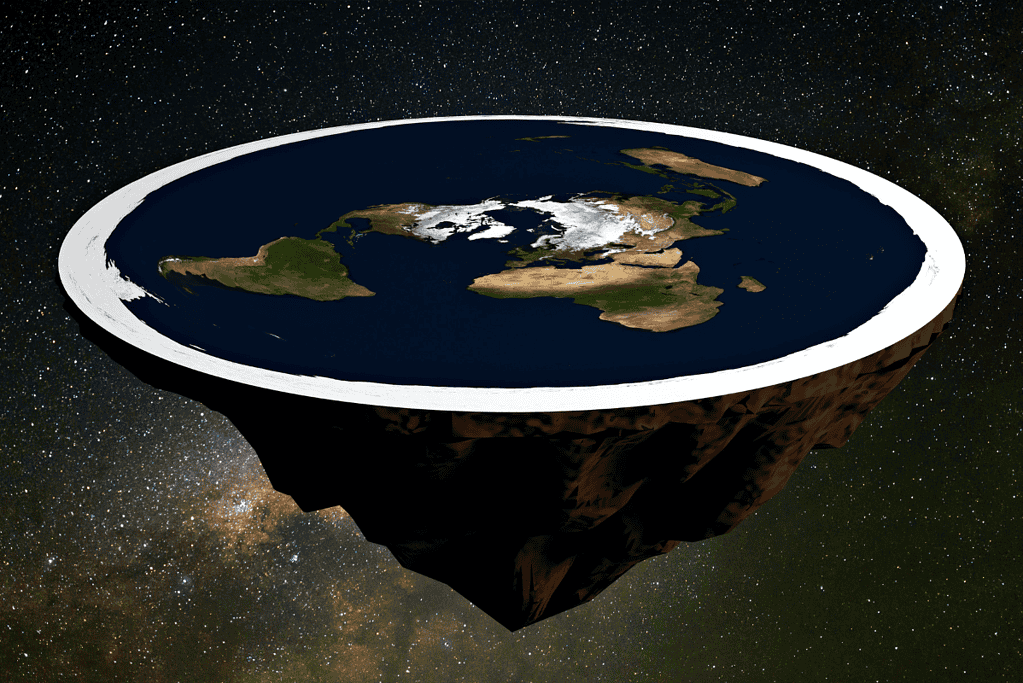 Image of one of the world's most famous conspiracy theories, the flat earth.