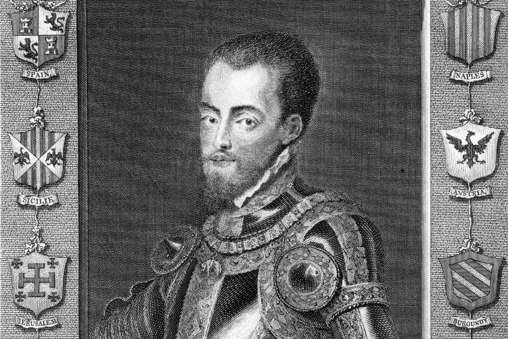 Image of a drawing of Spain's Phillip II for a blog post providing the list of Spanish kings and queens.