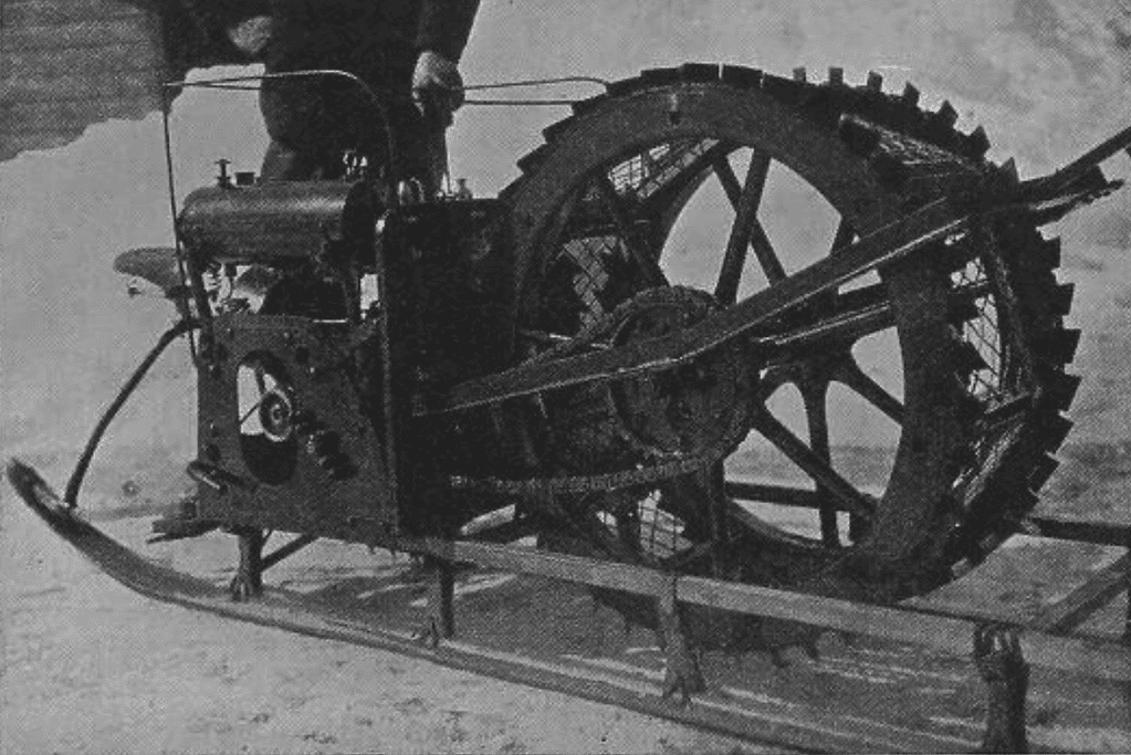 Image of a motorized sledge similar to the one used by Ernest Shackleton's expedition from 1914 to 1917.