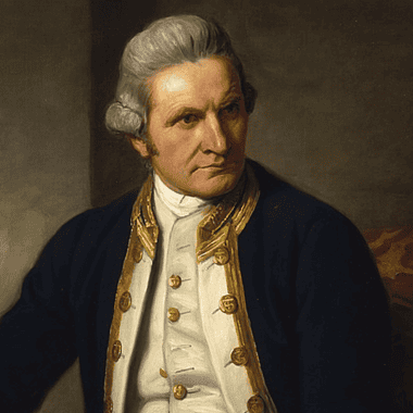 Image of a portrait of Captain James Cook for a blog post covering interesting facts about James Cook.