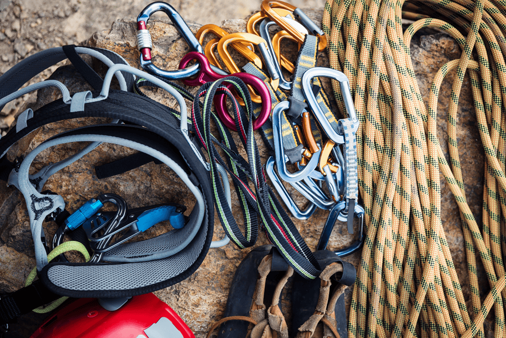 Image of modern mountain climbing gear.