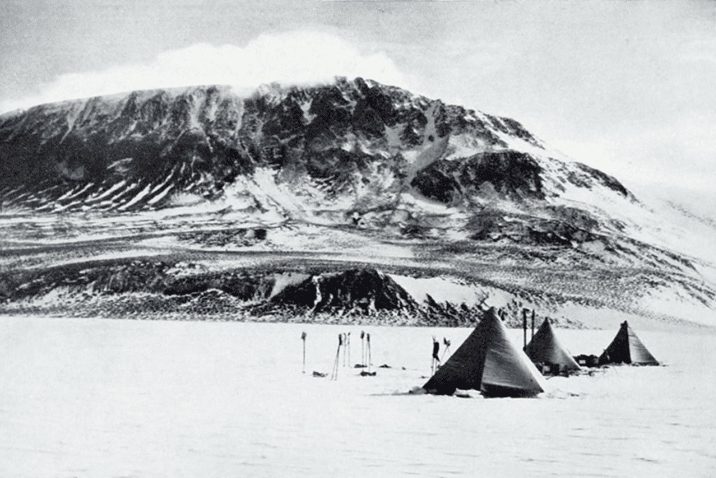 Image of a tent camp in Antartica for a blog post covering famous expeditions to antarctica.