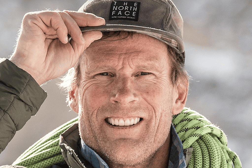 famous-mountain-climbers-conrad-anker Image of famous mountaineer Conrad Anker wearing a ballcap.