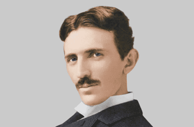 Image of a portrait of Nikola Tesla for a blog post covering Tesla's greatest inventions.