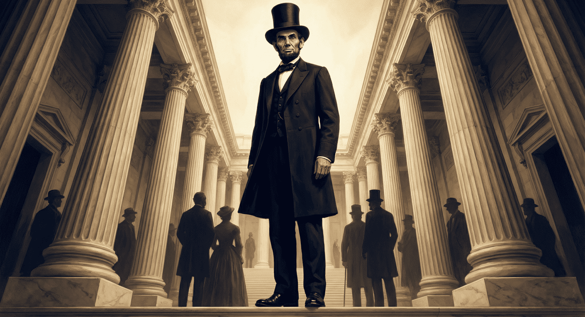 Image of President Lincoln at the top of a flight of steps for a blog post on the tallest US presidents.
