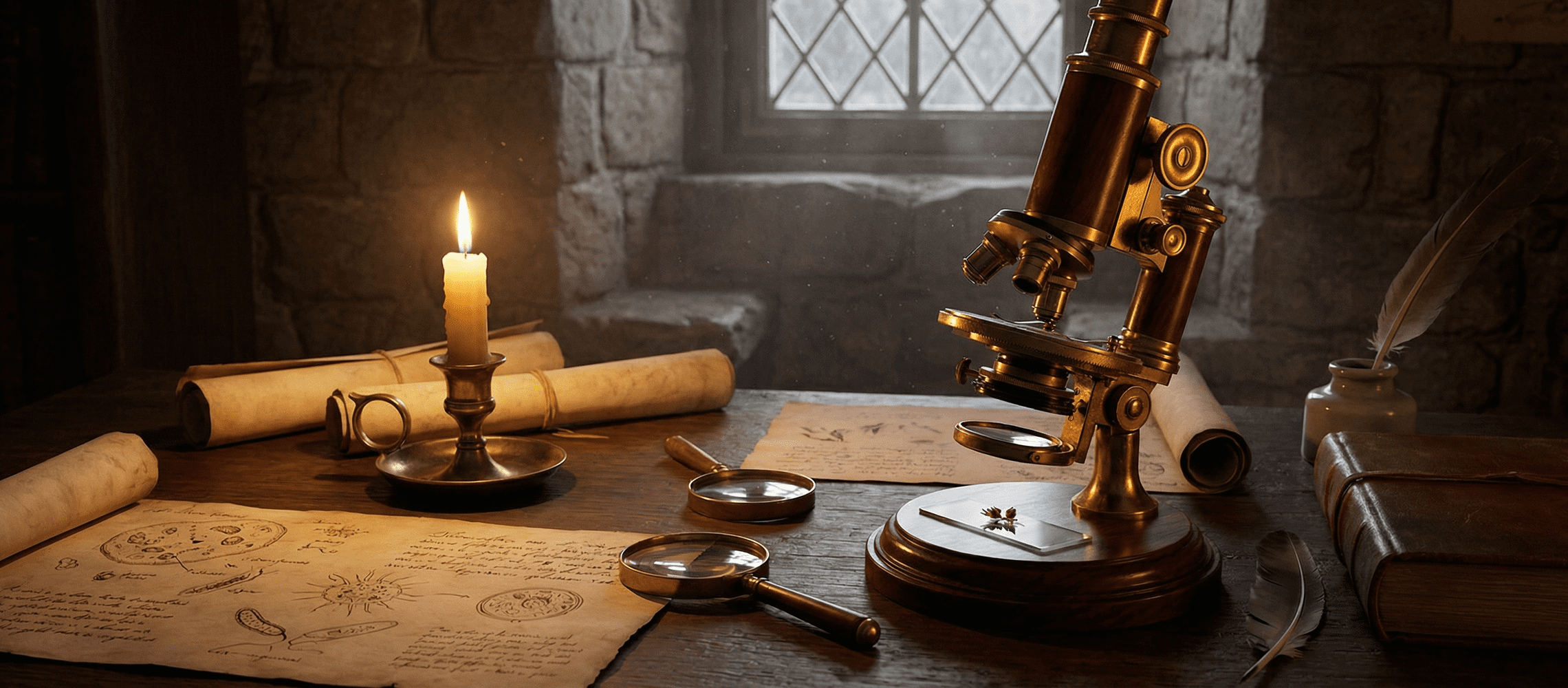 Early compound microscope, invented during the Renaissance by Zacharias Janssen