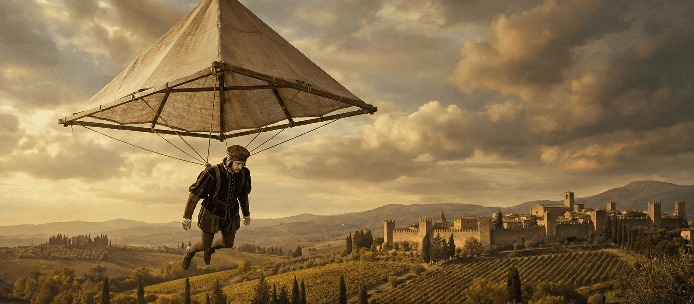 Leonardo da Vinci's parachute design, one of his most forward-thinking Renaissance inventions