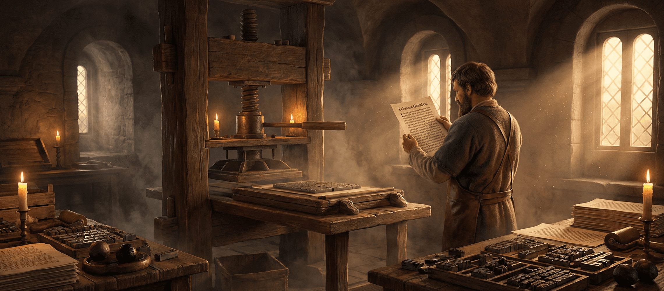 Gutenberg printing press, one of the most important Renaissance inventions